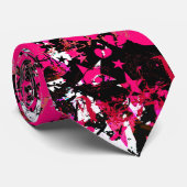 Pink Stars & Hearts Szene Neck Tie Krawatte (Gerollt)