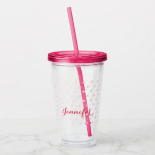 Pink Stars Mit Monogramm Kids Girls Geburtstagspar Acryltrinkbecher