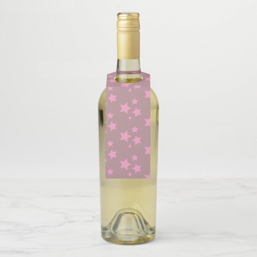 Pink Stars Modernes Design Flaschenanhänger (Auf Flasche)