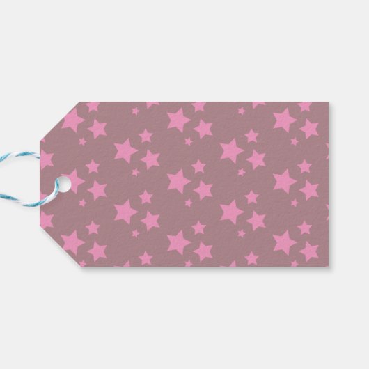 Pink Stars Modernes Design Geschenkanhänger (Rückseite Horizontal)