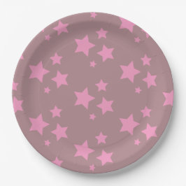 Pink Stars Modernes Design KinderBaby Circus Party Pappteller