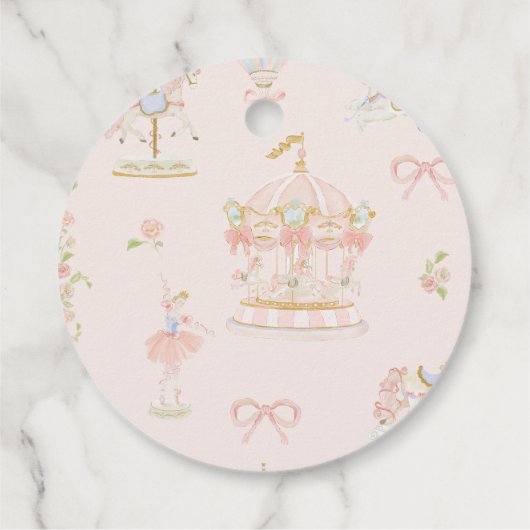 Pink Stars Moon Princess Fairytale Baby Shower Geschenkanhänger (Rückseite)