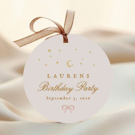 Pink Stars Moon Princess Fairytale Geburtstagspart Geschenkanhänger