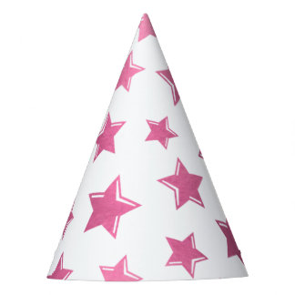 Pink Stars Party Hat Partyhütchen