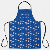 Pink Stars Patriotic Blue Schürze (Vorderseite)