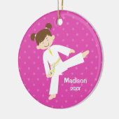 Pink Stars Taekwondo Karate Personalisiert Keramik Ornament (Links)