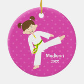 Pink Stars Taekwondo Karate Personalisiert Keramikornament (Hinten)