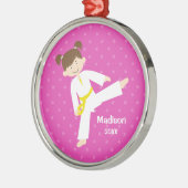 Pink Stars Taekwondo Karate Personalisiert Ornament Aus Metall (Links)