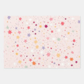 Pink Stars Wrapping Paper (Set 3) Geschenkpapier Set (Vorderseite 2)