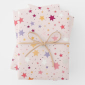 Pink Stars Wrapping Paper (Set 3) Geschenkpapier Set (Beispiel)