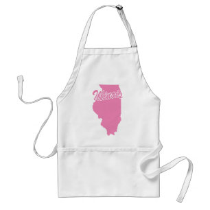 Pink State Illinois Adult Apron Schürze
