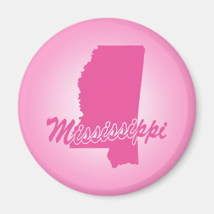 Pink State Mississippi Magnet