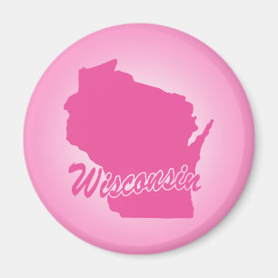 Pink State Wisconsin Magnet