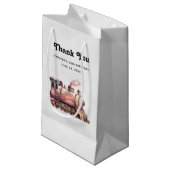 Pink Steam Train Vintag Danke Kleine Geschenktüte (Vorderseite Schrägansicht)