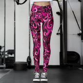 Pink Steampunk Octopus Tentacles Leggings