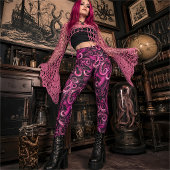 Pink Steampunk Octopus Tentacles Leggings