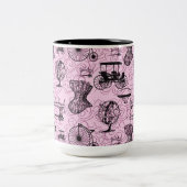 Pink Steampunk Pattern Kaffeemaschine Tasse (Mittel)