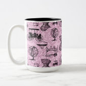 Pink Steampunk Pattern Kaffeemaschine Tasse (Links)