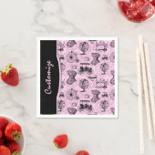 Pink Steampunk Pattern Napkins Serviette (Beispiel)