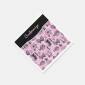 Pink Steampunk Pattern Napkins Serviette (Ecke)