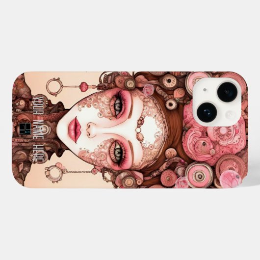 PINK STEAMPUNK SCHAUTY DOLL FACE iPhone / iPad Geh Case-Mate iPhone Hülle (Rückseite (Horizontal))
