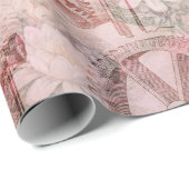 Pink Steampunk Uhren Geschenkpapier (Rolleneckpunkt)