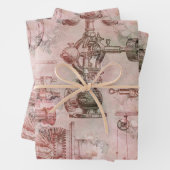 Pink Steampunk Uhren Geschenkpapier Set (Beispiel)