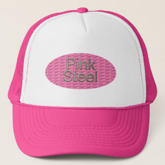 Pink Steel oval pink and white trucker hat Truckerkappe