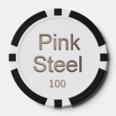 Pink Steel white black 100 gestreifter Poker-Chip Pokerchips (Vorderseite)