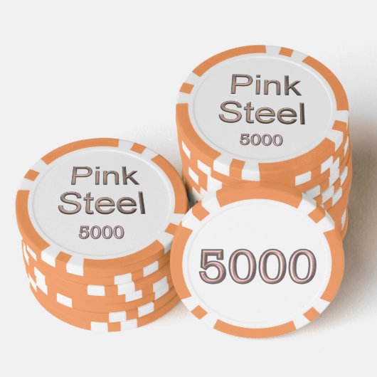 Pink Steel white orange 5000 gestreifter Poker Chi Pokerchips (Stapel)