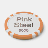 Pink Steel white orange 5000 gestreifter Poker Chi Pokerchips (Einzeln)