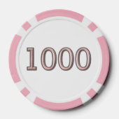 Pink Steel white pink 1000 gestreifter Poker Chip (Rückseite)