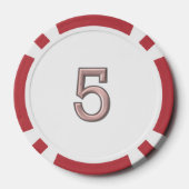 Pink Steel white red 5 Strip Poker Chip (Rückseite)