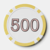 Pink Steel white yellow 500 striped Poker chip (Rückseite)