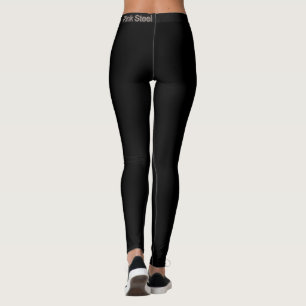 Pink Steel Wort schwarze Leggings Hüfte hinten