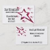 Pink-steigende Sterne:: Visitenkarte (Vorne/Hinten)