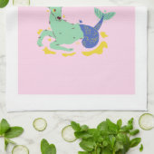 Pink Steinbock, Sternzeichen, Sterndruck Geschirrtuch (Gefaltet)