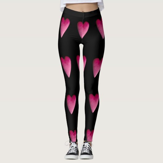 Pink-Steinherzen Leggings (Vorderseite)
