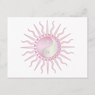Pink Sternexplosion Yin Yang Postkarte