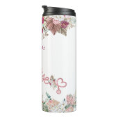 Pink Stethoscope Floral Nurse Tribute Thermosbecher (Nach rechts gedreht)