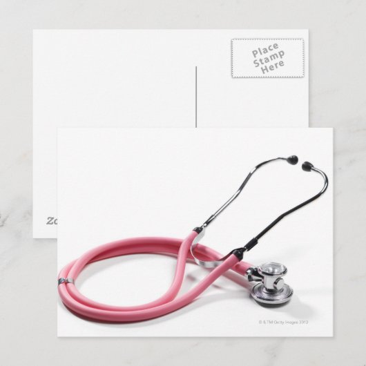 Pink Stethoscope Postkarte (Vorne/Hinten)