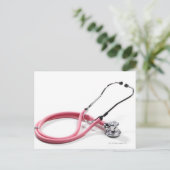 Pink Stethoscope Postkarte (Stehend Vorderseite)