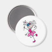 Pink Stick Fairy Angel Magnet (Vorderseite/Rückseite)