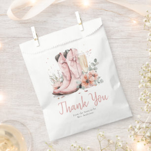 Pink Stiefel & Bubbly Champagner Brautparty Geschenktütchen
