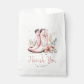 Pink Stiefel & Bubbly Champagner Brautparty Geschenktütchen (Vorderseite)