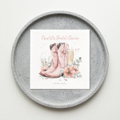 Pink Stiefel & Bubbly Champagner Brautparty Serviette