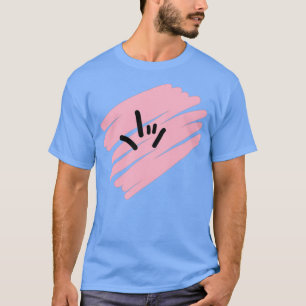 Pink-Stiel-Handzeichen T-Shirt