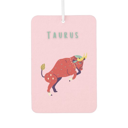 Pink Stier, Sternzeichen, Sternzeichen Druck Autolufterfrischer (Vorderseite)