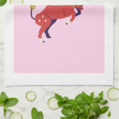 Pink Stier, Sternzeichen, Sternzeichen-Druck Geschirrtuch (Gefaltet)