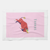 Pink Stier, Sternzeichen, Sternzeichen-Druck Geschirrtuch (Horizontal)